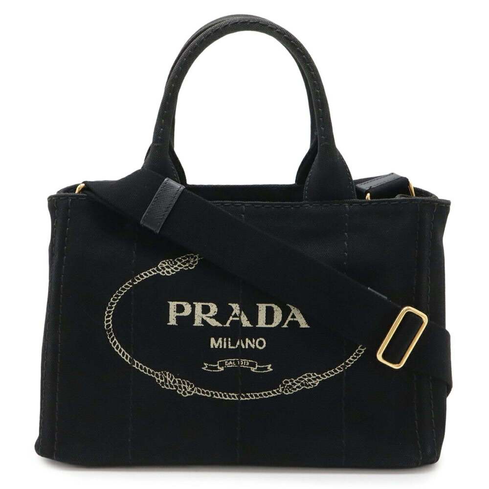 PRADA Black Canvas Shoulder Bag - Picture 2 of 9